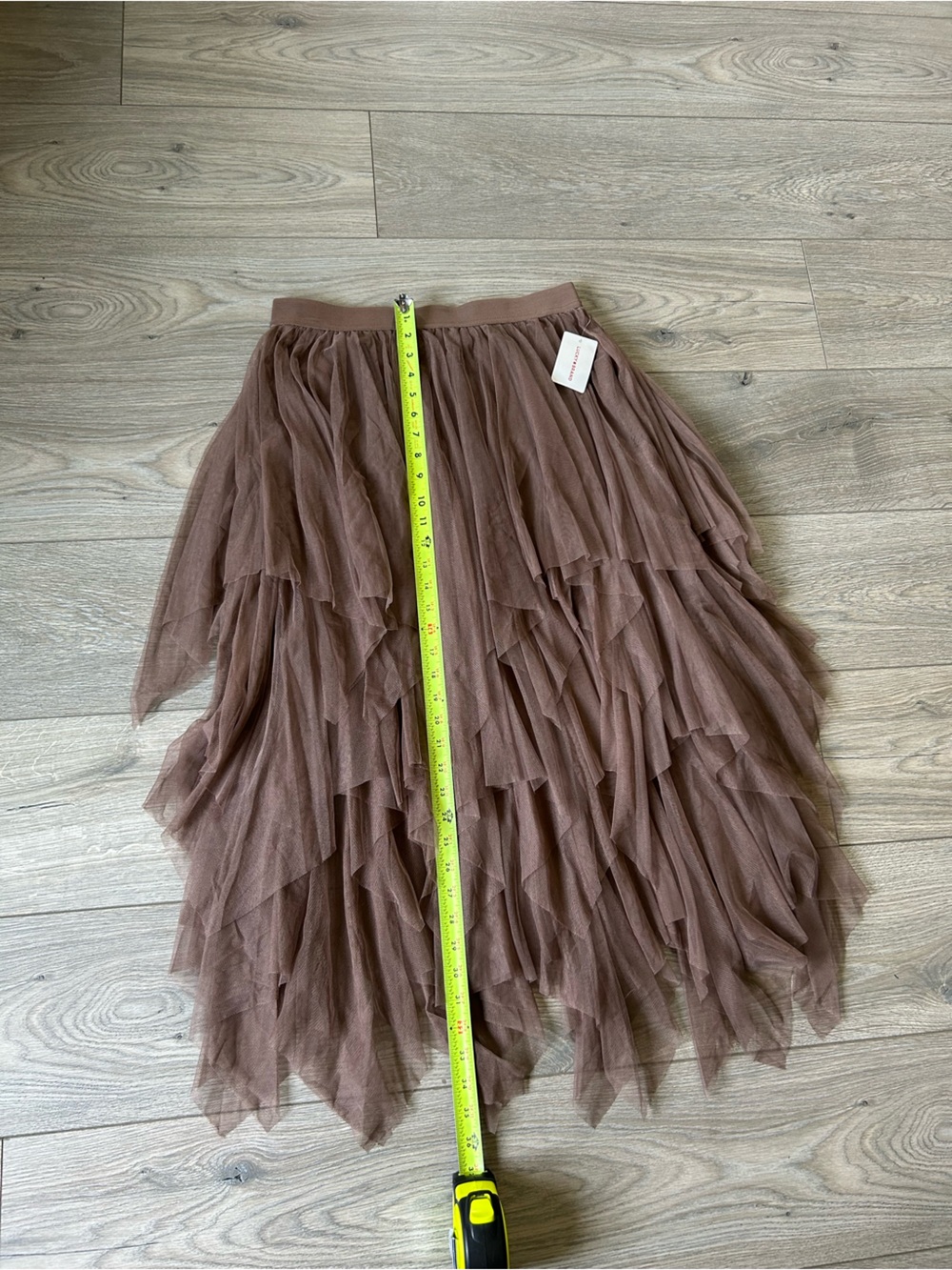 Lucky Brand Tiered Ruffle Tulle Midi Skirt Brown Size Medium New - Picture 7 of 15